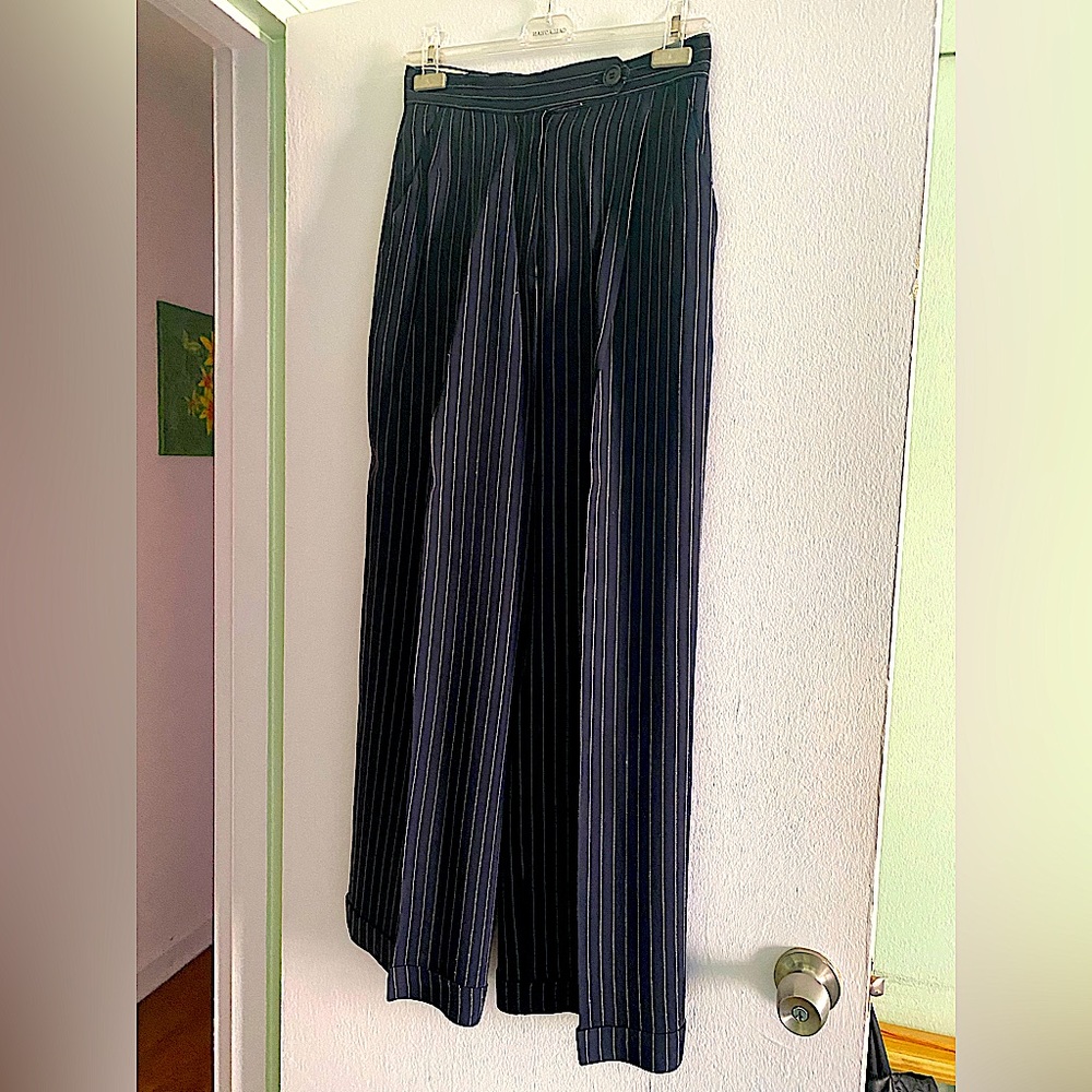 Moschino Couture Vintage Stripe Pants, Size 44(10), Matching Jacket